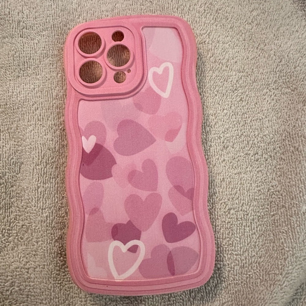 Pink Heart Design iPhone Case with Protective Bumper